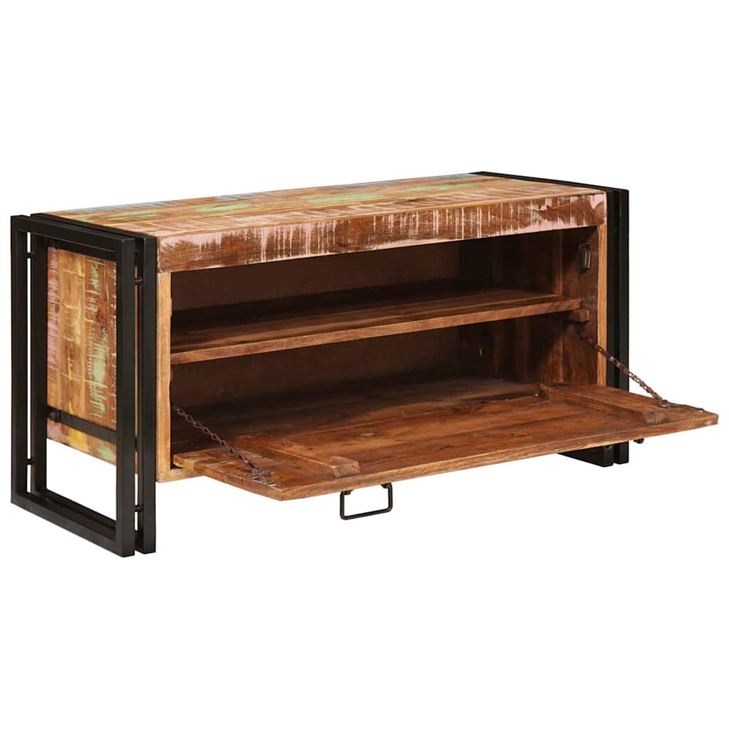 Schuhschrank Braun 90 x 38 x 45 cm recyceltes Massivholz